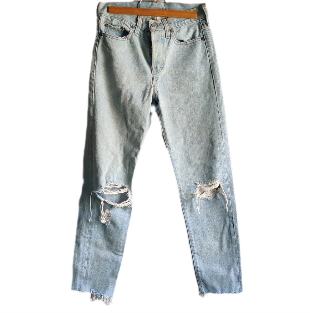 Levi's Wedgie Jeans Distressed Button Fly